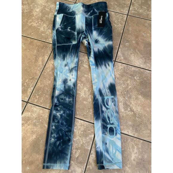 NWT Bebe S Tie Dye Leggings Deep Ocean Sea Glass Pockets - Picture 1 of 4